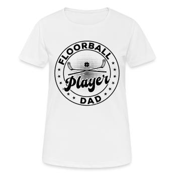 Papa joueur de floorball - T-shirt respirant Femme - blanc - Devant - AI Model Female 172 dark (172cm)