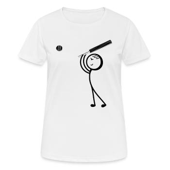 Cricket Stick Figure Funny Cricket Player - Frauen T-Shirt atmungsaktiv - Weiß - Vorne - AI Model Female 172 dark (172cm)