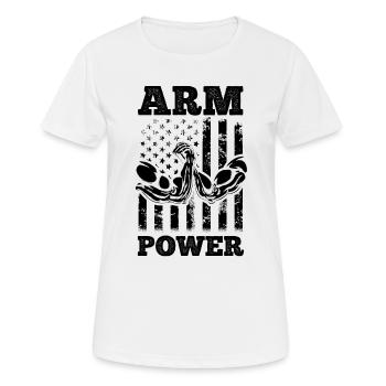 Arm Wrestling US Flag Arm Power - Arm Wrestler - Women's Breathable T-Shirt - white - Front - AI Model Female 172 dark (172cm)