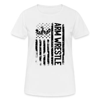 Bras de fer Bras de fer Drapeau américain Bras de fer - T-shirt respirant Femme - blanc - Devant - AI Model Female 172 dark (172cm)