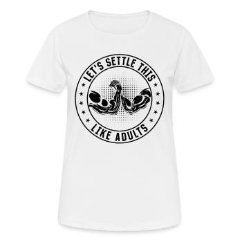 Let's Settle This Like Adults - Funny Arm Wrestler - Women's Breathable T-Shirt - white - Front - AI Model Female 172 dark (172cm)