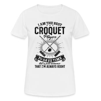 Je suis le meilleur joueur de croquet pour gagner du temps, ju - T-shirt respirant Femme - blanc - Devant - AI Model Female 172 dark (172cm)