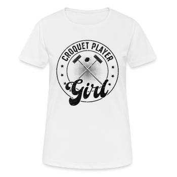 Croquet Player Girl - Croquet Game Croquet Girl - Women's Breathable T-Shirt - white - Front - AI Model Female 172 dark (172cm)