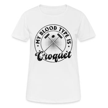Croquet Sport Joueur de croquet - Mon groupe sanguin est Cr - T-shirt respirant Femme - blanc - Devant - AI Model Female 172 dark (172cm)