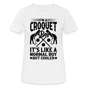 Je suis un garçon de croquet, c’est comme un garçon normal mais cool - T-shirt respirant Femme - blanc - Devant - AI Model Female 172 dark (172cm)