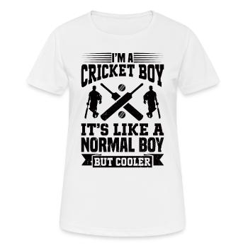 Je suis un garçon de cricket, c’est comme un garçon normal mais cool - T-shirt respirant Femme - blanc - Devant - AI Model Female 172 dark (172cm)