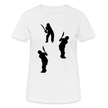 Silhouette De Cricket Silhouettes De Joueur De Cricket - T-shirt respirant Femme - blanc - Devant - AI Model Female 172 dark (172cm)