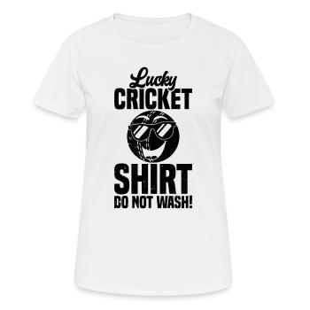 Lucky Cricket Shirt Do Not Wash - Funny Cricket - Frauen T-Shirt atmungsaktiv - Weiß - Vorne - AI Model Female 172 dark (172cm)