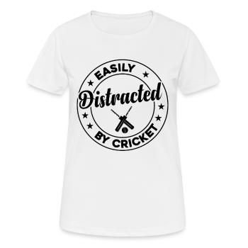 Cricketing Cricket Player - Easily Distracted By C - Frauen T-Shirt atmungsaktiv - Weiß - Vorne - AI Model Female 172 dark (172cm)