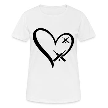 Cricket Heart Cricketing Cricket Player - Women's Breathable T-Shirt - white - Front - AI Model Female 172 dark (172cm)