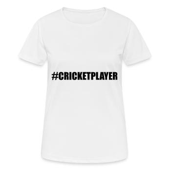 #CRICKETPLAYER - Joueur de cricket Cricket - T-shirt respirant Femme - blanc - Devant - AI Model Female 172 dark (172cm)