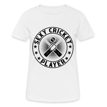 Joueur de cricket sexy - Joueur de cricket - T-shirt respirant Femme - blanc - Devant - AI Model Female 172 dark (172cm)