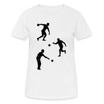Boccia Player Silhouettes Boccia Silhouettes - Women's Breathable T-Shirt - white - Front - AI Model Female 172 dark (172cm)