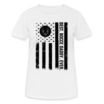 Best Bocce Daddy Ever - Boccia US Flag - Women's Breathable T-Shirt - white - Front - AI Model Female 172 dark (172cm)