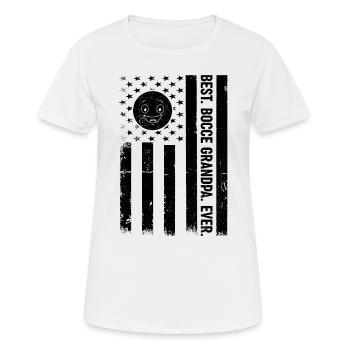 Best Bocce Grandpa Ever - Boccia US Flag - Women's Breathable T-Shirt - white - Front - AI Model Female 172 dark (172cm)