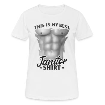 C’est ma meilleure chemise de concierge - Nettoyage concierge - T-shirt respirant Femme - blanc - Devant - AI Model Female 172 dark (172cm)