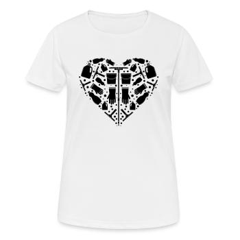 Équipement de nettoyage Concierge Coeur Femme de ménage Coeur - T-shirt respirant Femme - blanc - Devant - AI Model Female 172 dark (172cm)