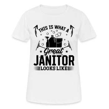 This Is What A Great Janitor Looks Like - Janitori - Frauen T-Shirt atmungsaktiv - Weiß - Vorne - AI Model Female 172 dark (172cm)