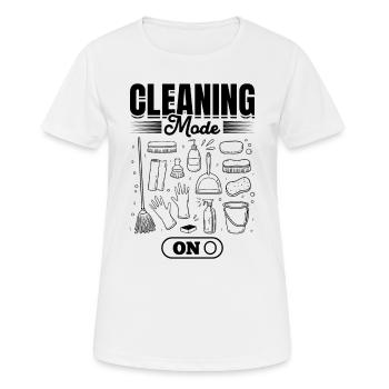 Mode de nettoyage activé - Femme de ménage concierge - T-shirt respirant Femme - blanc - Devant - AI Model Female 172 dark (172cm)