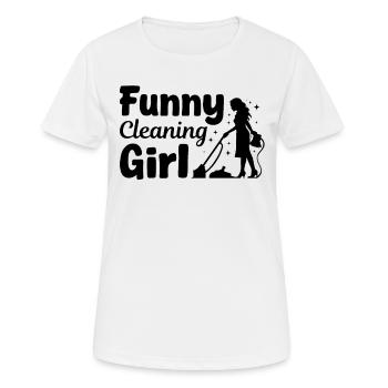 Femme de ménage drôle de femme de ménage - T-shirt respirant Femme - blanc - Devant - AI Model Female 172 dark (172cm)