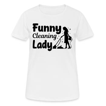 Femme de ménage drôle femme de ménage - T-shirt respirant Femme - blanc - Devant - AI Model Female 172 dark (172cm)