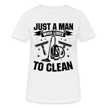 Juste un homme qui aime nettoyer - Femme de ménage Janito - T-shirt respirant Femme - blanc - Devant - AI Model Female 172 dark (172cm)