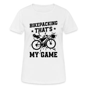 Bikepacking, c’est mon jeu - Gravel Bike Bikepacke - T-shirt respirant Femme - blanc - Devant - AI Model Female 172 dark (172cm)