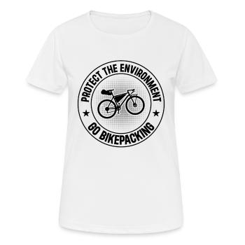 Bikepacker - Protect The Environment Go Bikepackin - Women's Breathable T-Shirt - white - Front - AI Model Female 172 dark (172cm)