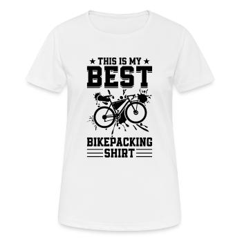 C’est ma meilleure chemise de bikepacking vélo de gravier - T-shirt respirant Femme - blanc - Devant - AI Model Female 172 dark (172cm)