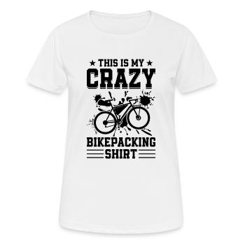 C’est mon t-shirt de bikepacking fou Gravel Bike Bik - T-shirt respirant Femme - blanc - Devant - AI Model Female 172 dark (172cm)