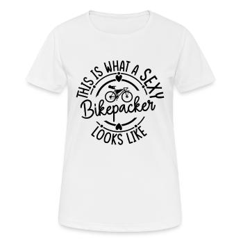 This Is What A Sexy Bikepacker Looks Like - Bikepa - Frauen T-Shirt atmungsaktiv - Weiß - Vorne - AI Model Female 172 dark (172cm)