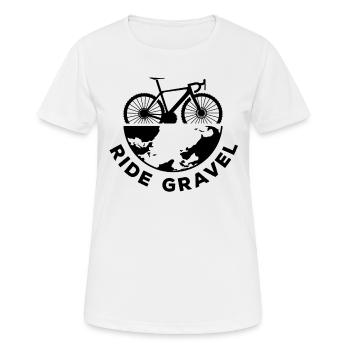 Ride Gravel Bike Bikepacking Gravel Bicycle Bikepa - Women's Breathable T-Shirt - white - Front - AI Model Female 172 dark (172cm)