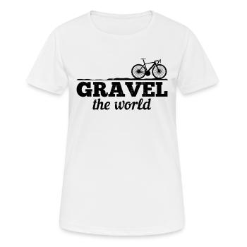 Gravel The World - Gravel Bike Bikepacking Bikepac - Women's Breathable T-Shirt - white - Front - AI Model Female 172 dark (172cm)