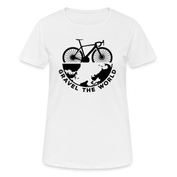 Bikepacking Quotes - Gravel The World - Women's Breathable T-Shirt - white - Front - AI Model Female 172 dark (172cm)