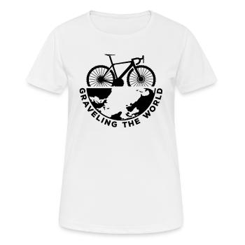 Bikepacking Quotes - Graveling The World - Women's Breathable T-Shirt - white - Front - AI Model Female 172 dark (172cm)