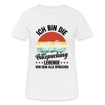 Je suis la légende du bikepacking dont tout le monde parle - T-shirt respirant Femme - blanc - Devant - AI Model Female 172 dark (172cm)
