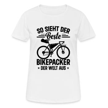 So sieht der beste Bikepacker der Welt aus - Bikep - Frauen T-Shirt atmungsaktiv - Weiß - Vorne - AI Model Female 172 dark (172cm)