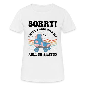 Pardon! J’ai des projets avec mes patins à roulettes - T-shirt respirant Femme - blanc - Devant - AI Model Female 172 dark (172cm)