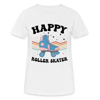 Roller Skates Roller Skater - Happy Roller Skater - Frauen T-Shirt atmungsaktiv - Weiß - Vorne - AI Model Female 172 dark (172cm)