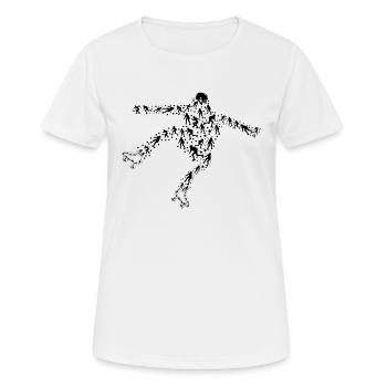 Roller Skating Silhouette Roller Skater Silhouette - Frauen T-Shirt atmungsaktiv - Weiß - Vorne - AI Model Female 172 dark (172cm)