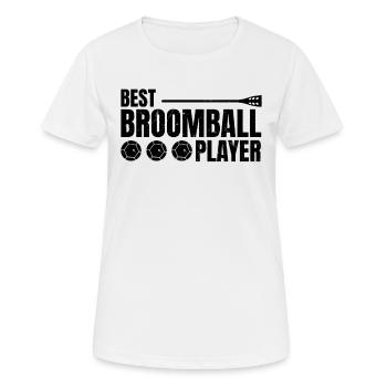 Best Broomball Player - Frauen T-Shirt atmungsaktiv - Weiß - Vorne - AI Model Female 172 dark (172cm)