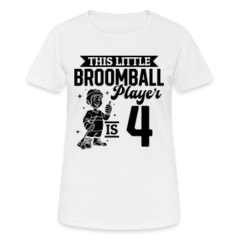 4th Birthday Broomball Player Birthday Broomball K - Women's Breathable T-Shirt - white - Front - AI Model Female 172 dark (172cm)