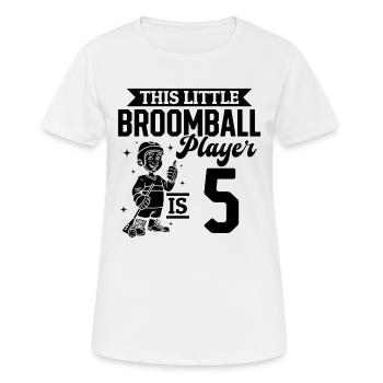5th Birthday Broomball Player Birthday Broomball K - Women's Breathable T-Shirt - white - Front - AI Model Female 172 dark (172cm)