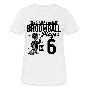 6th Birthday Broomball Player Birthday Broomball K - Women's Breathable T-Shirt - white - Front - AI Model Female 172 dark (172cm)