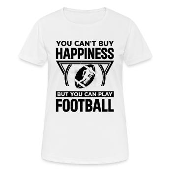 Football américain - Quand je joue au football, je suis heureux - T-shirt respirant Femme - blanc - Devant - AI Model Female 172 dark (172cm)