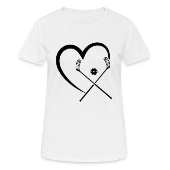 Floorball Coeur Joueur de floorball Unihockey - T-shirt respirant Femme - blanc - Devant - AI Model Female 172 dark (172cm)
