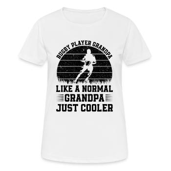 Rugby Player Grandpa like a normal Dad just cooler - Frauen T-Shirt atmungsaktiv - Weiß - Vorne - AI Model Female 172 dark (172cm)