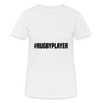 #RugbyPlayer - Rugby Player - Frauen T-Shirt atmungsaktiv - Weiß - Vorne - AI Model Female 172 dark (172cm)