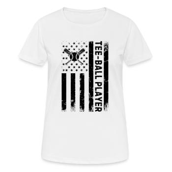 Tee-ball player US Flag Tee-ball Player - Women's Breathable T-Shirt - white - Front - AI Model Female 172 dark (172cm)
