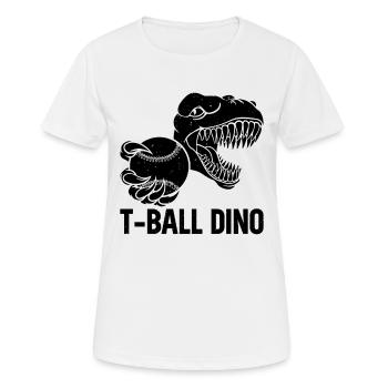 T-ball Dino Joueur de tee-ball Dino - T-shirt respirant Femme - blanc - Devant - AI Model Female 172 dark (172cm)